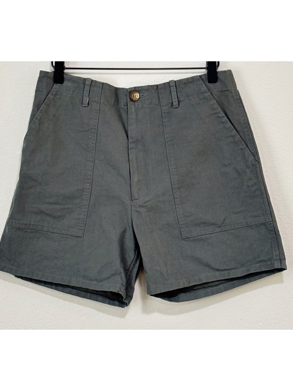 Opening Ceremony Green Cotton Flat-Front Utility Shorts